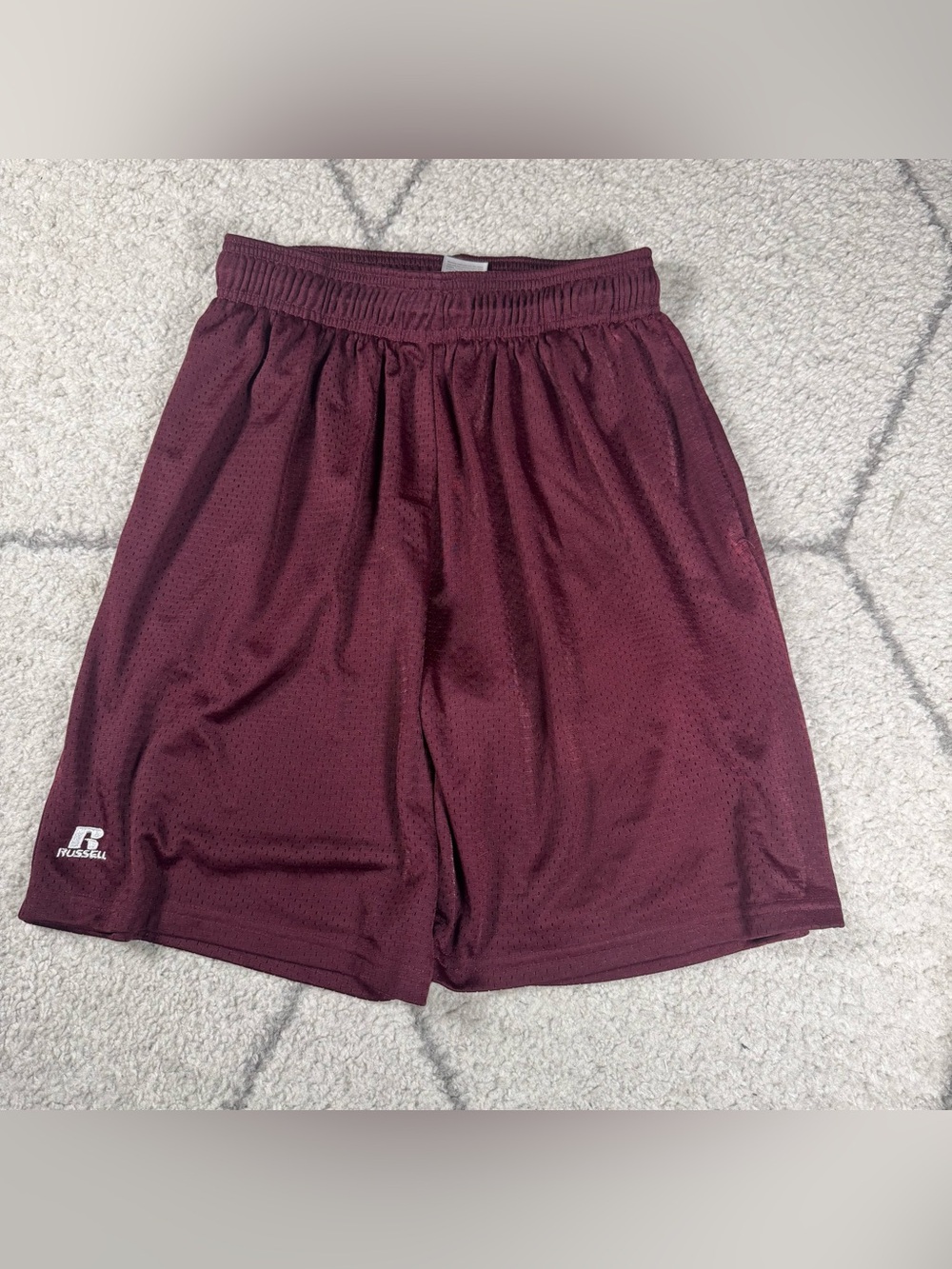 Russell Athletic Men's Maroon Mesh Athletic Shorts